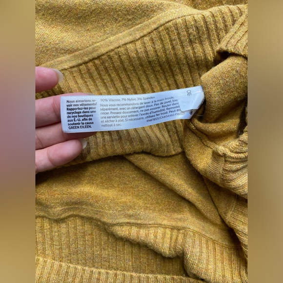 Eileen Fisher Mustard Yellow Thin Knit Relaxed Sweater Womens sz M - Picture 5 of 8